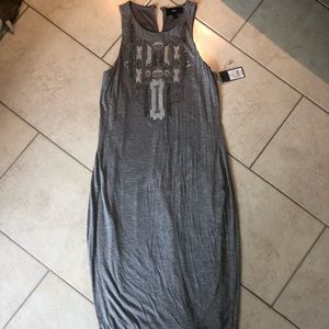 NWT gray tags maxi dress with gorgeous beading